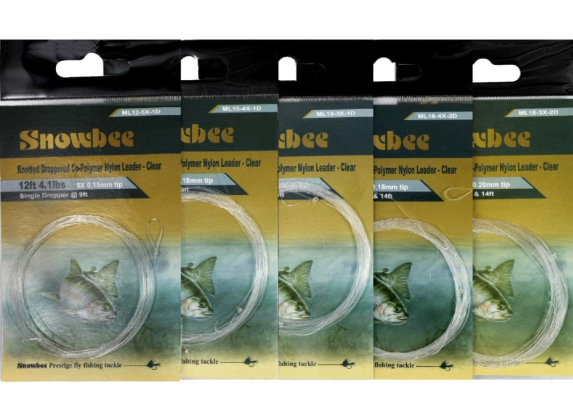 Snowbee Monofilament Knotted Leaders with Droppers