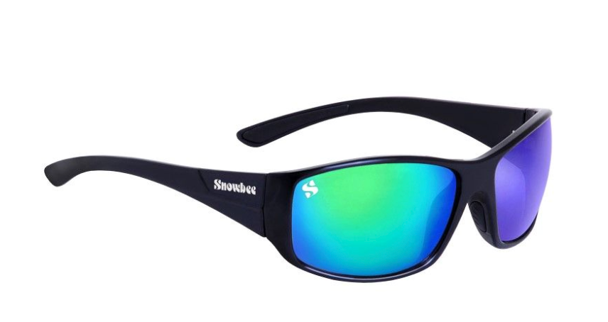 Snowbee Spectre Wrap Full Frame Polarising Sunglasses - Black/Grey/Yellow/Green Mirror