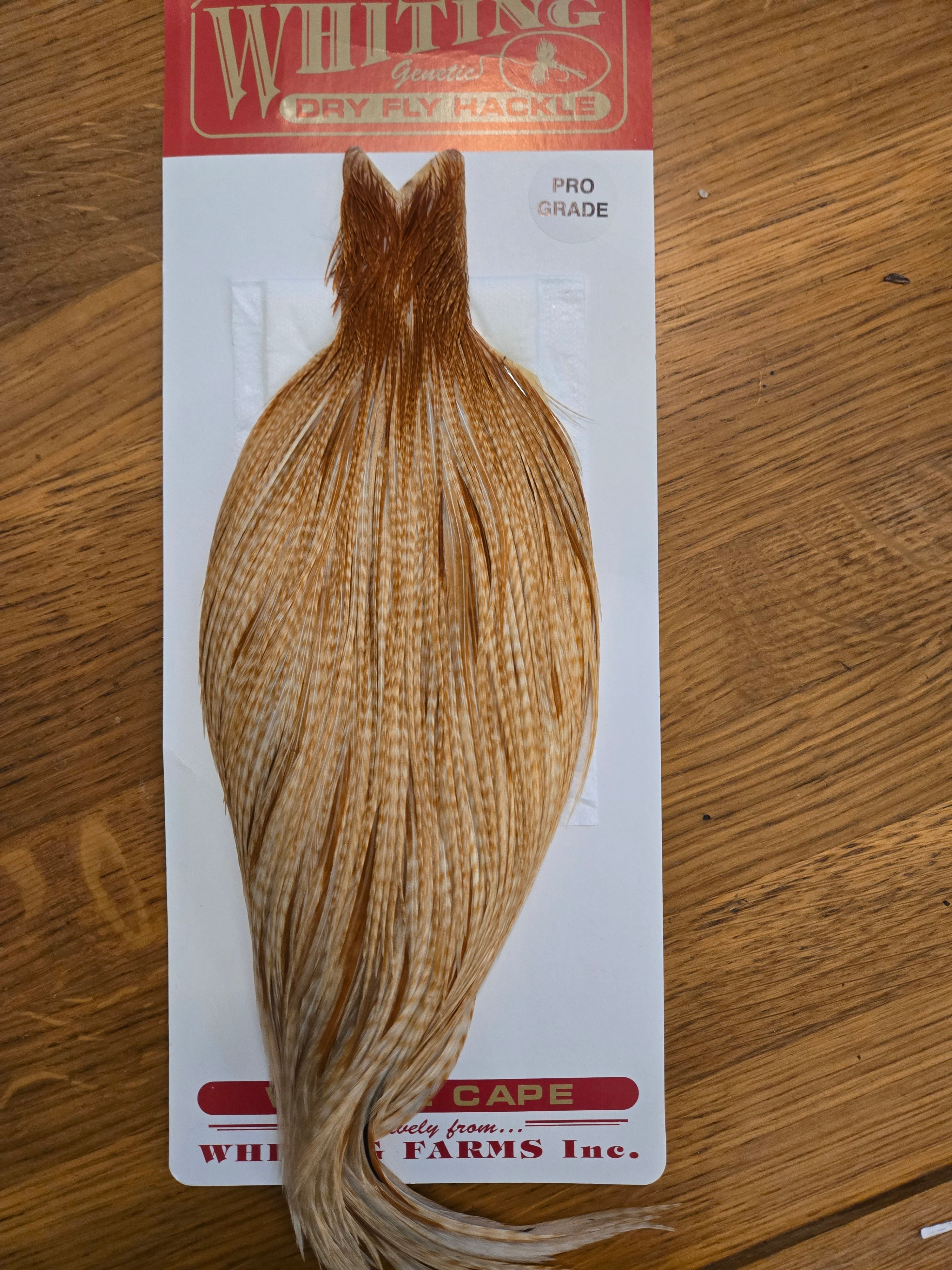Whiting Dry Fly Hackle - Pro Grade - Barred Medium Ginger (A)