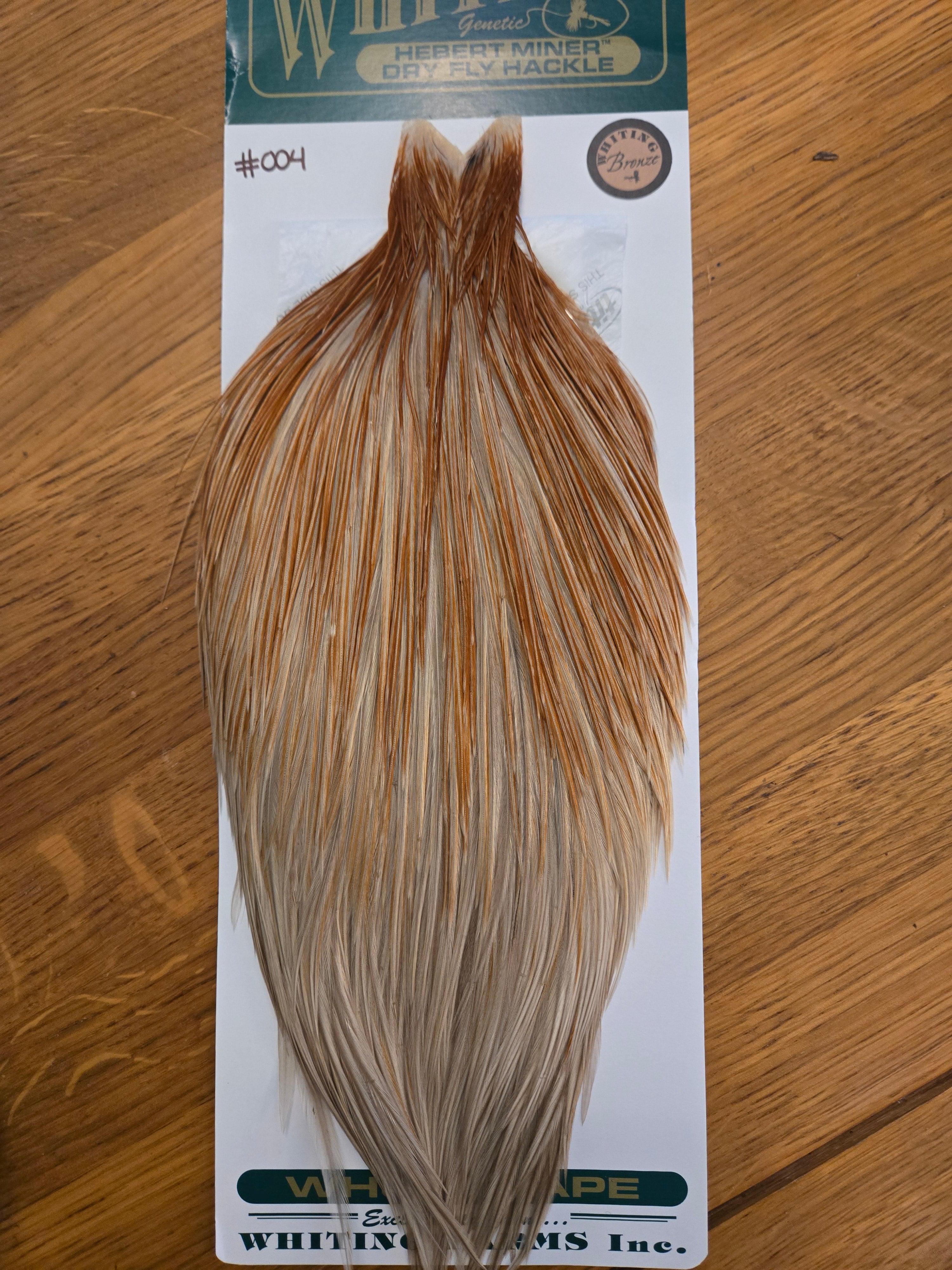 Whiting #004 Bronze Grade Hebert Miner Dry Fly Hackle - Honey Dun