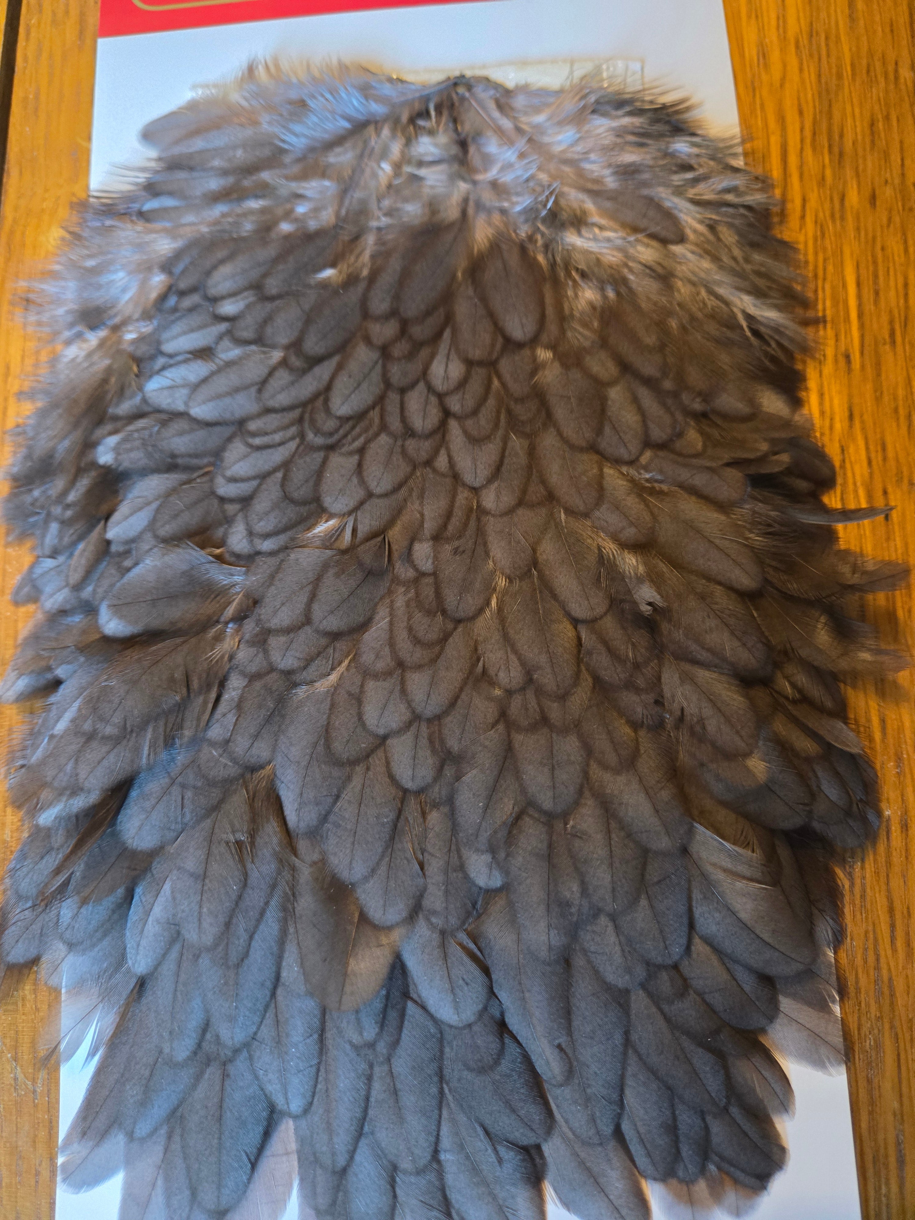 Whiting Wet Fly Hackle - Hen Saddle Dark Dyed Dun (6)