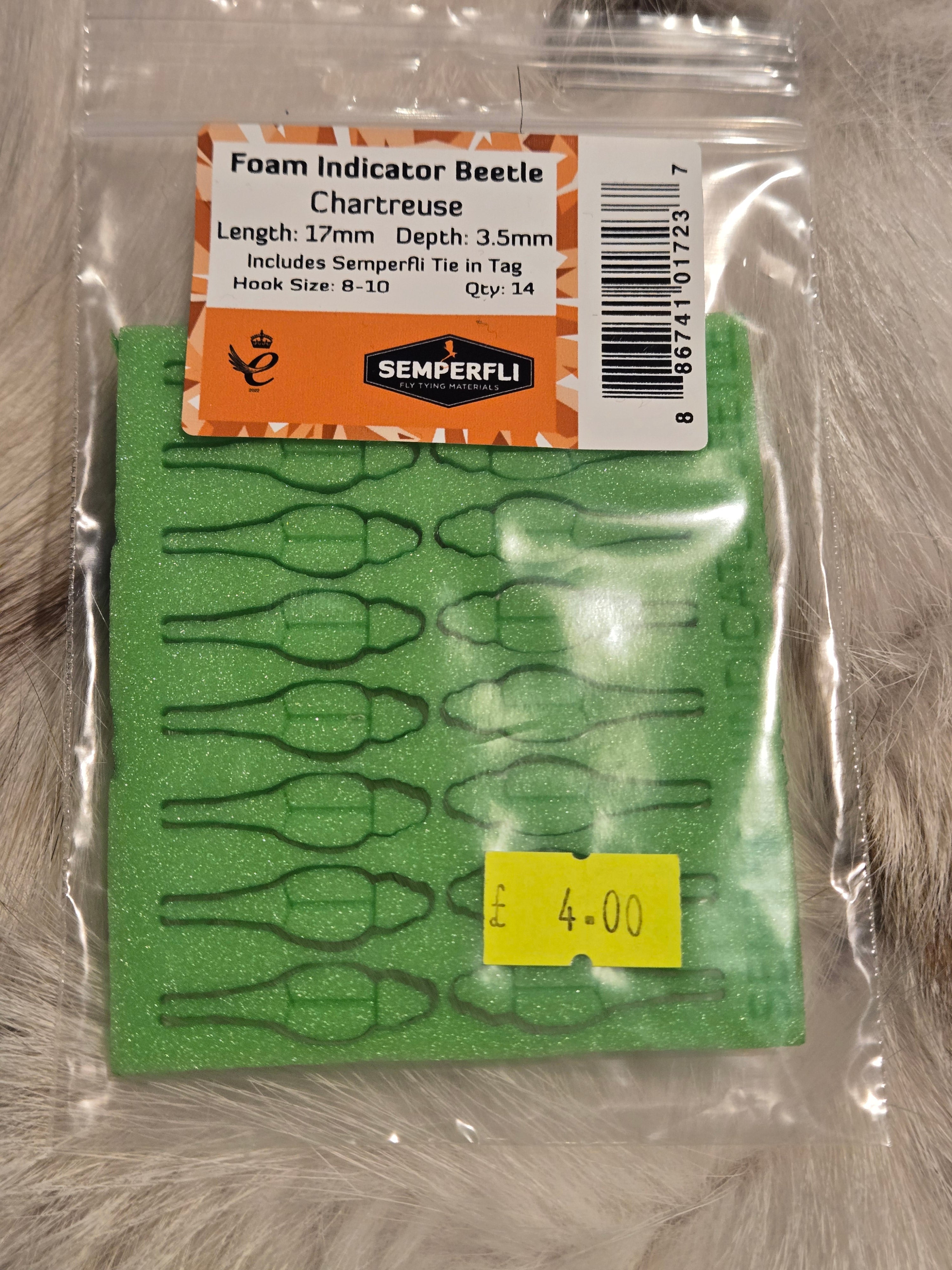 Foam Indicator Beetle 17mm Depth 3.5mm Hook Size 8 -10