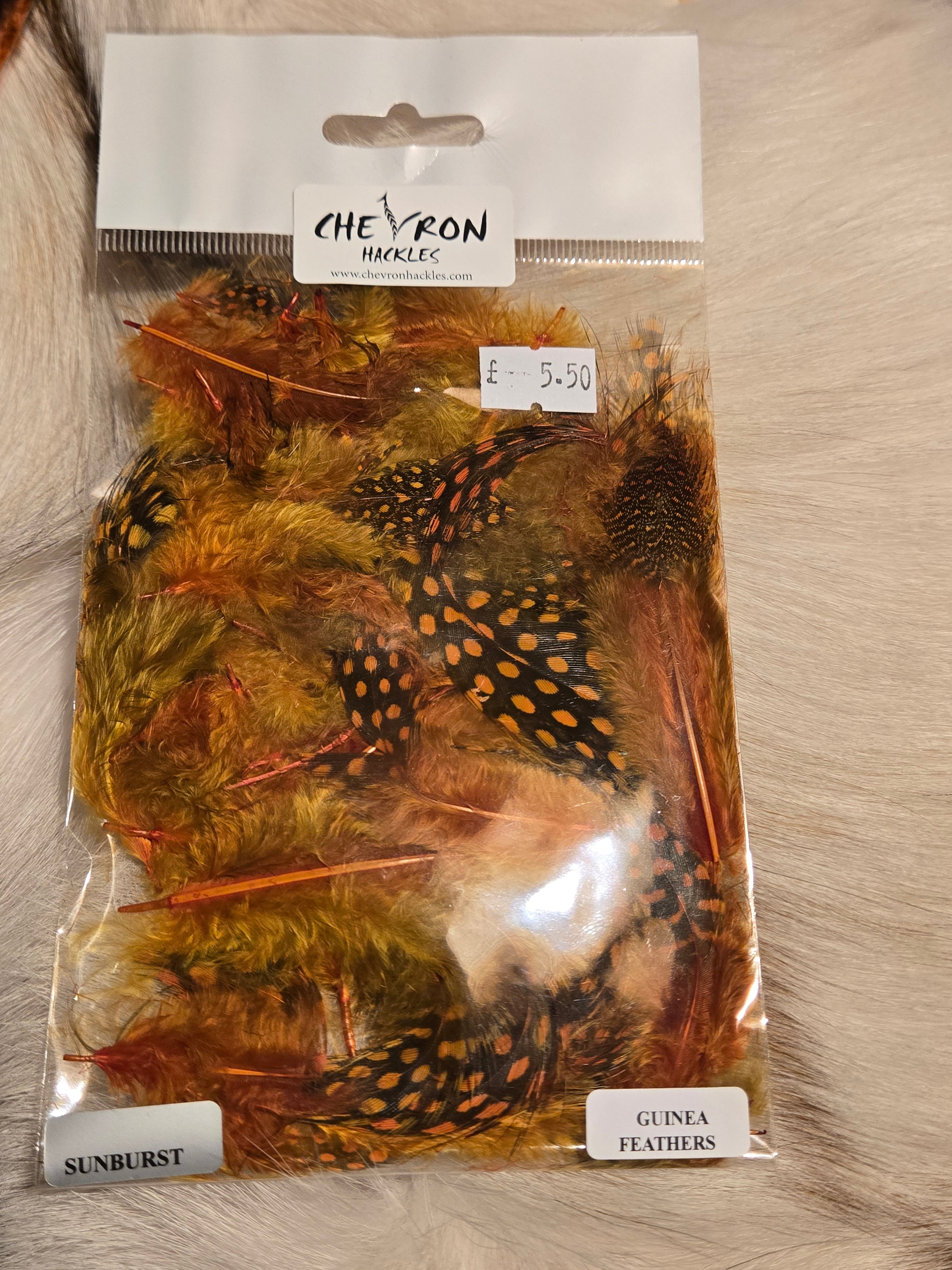 Chevron Guinea Fowl Feathers 2g bags