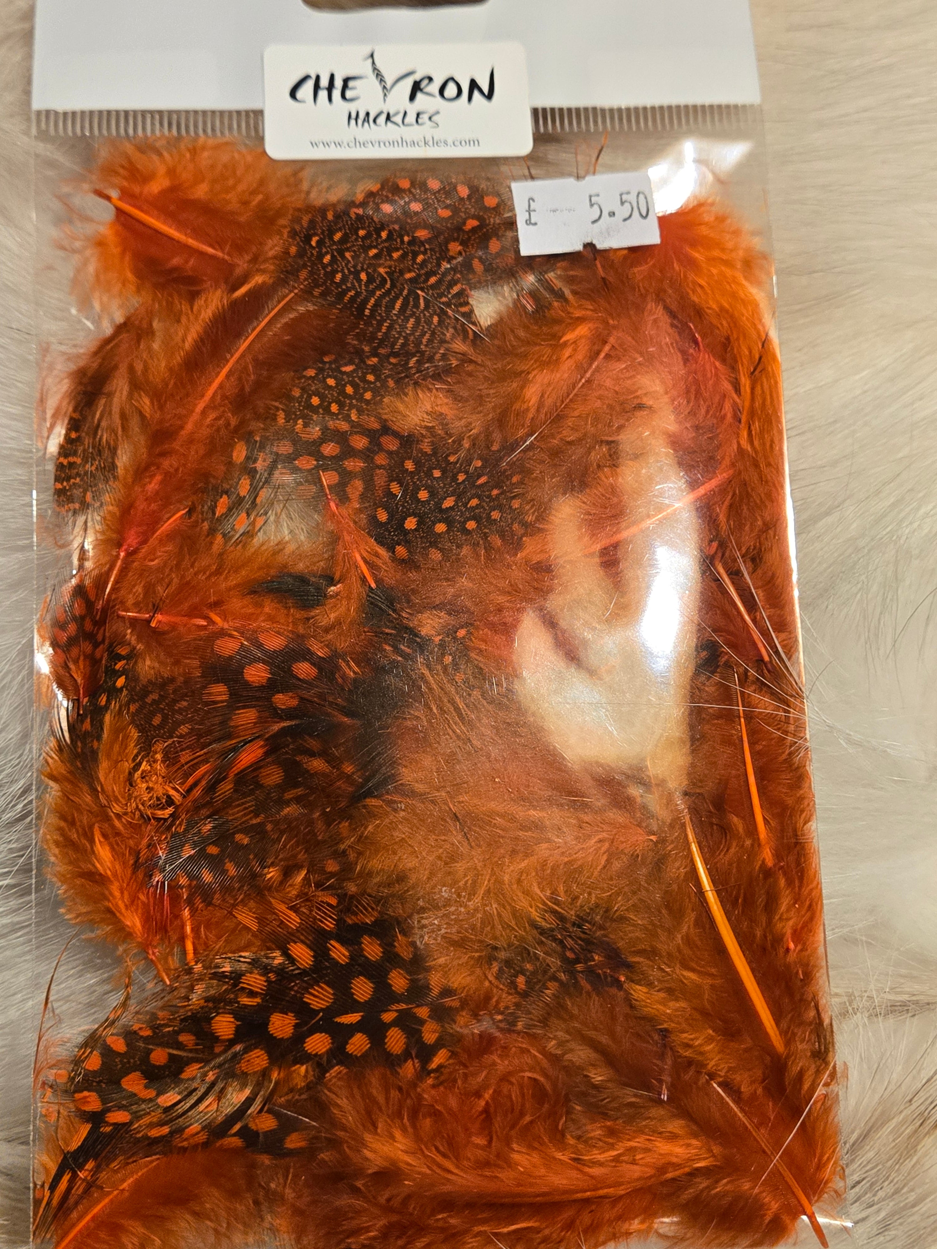 Chevron Guinea Fowl Feathers 2g bags