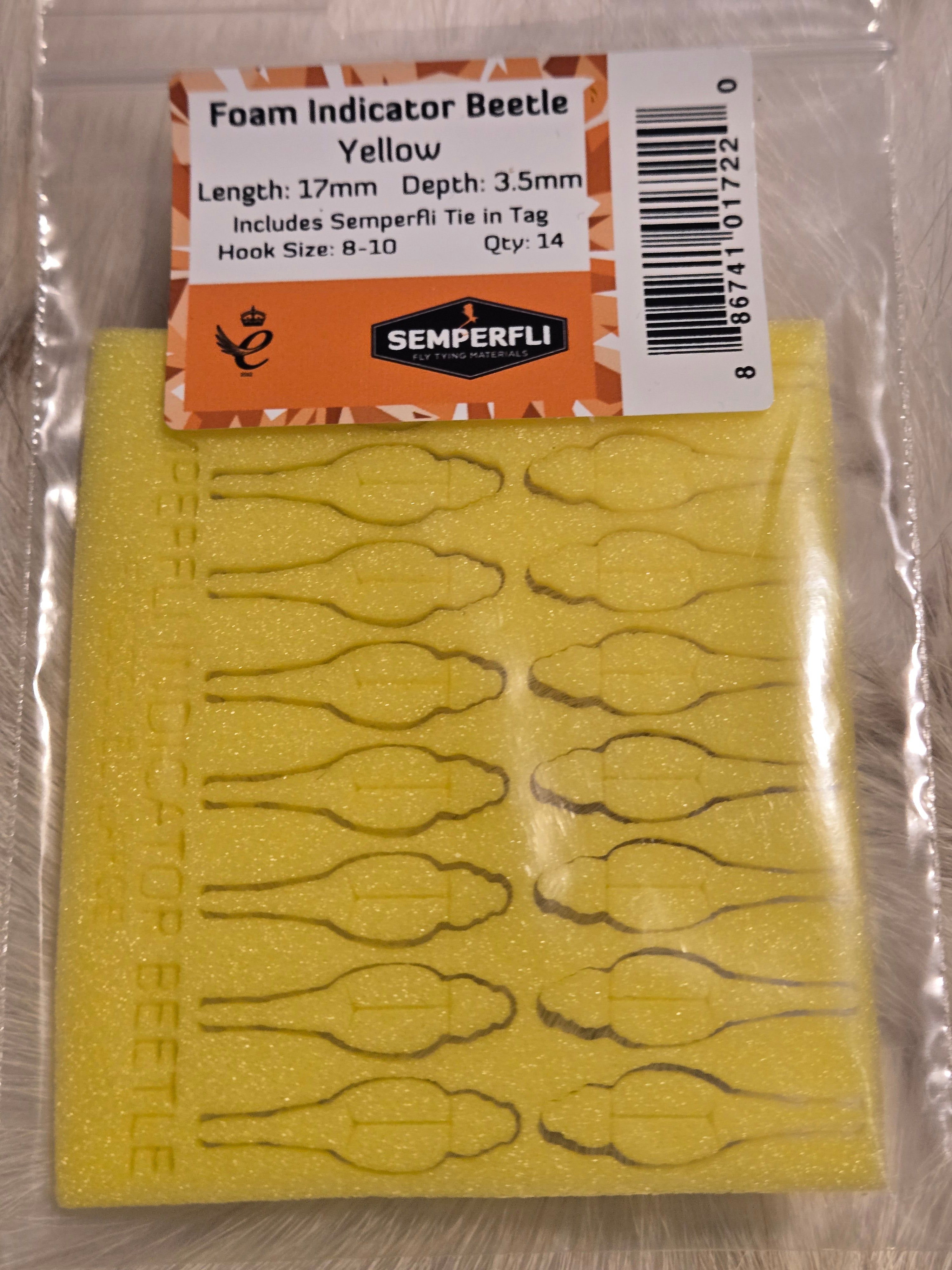 Foam Indicator Beetle 17mm Depth 3.5mm Hook Size 8 -10
