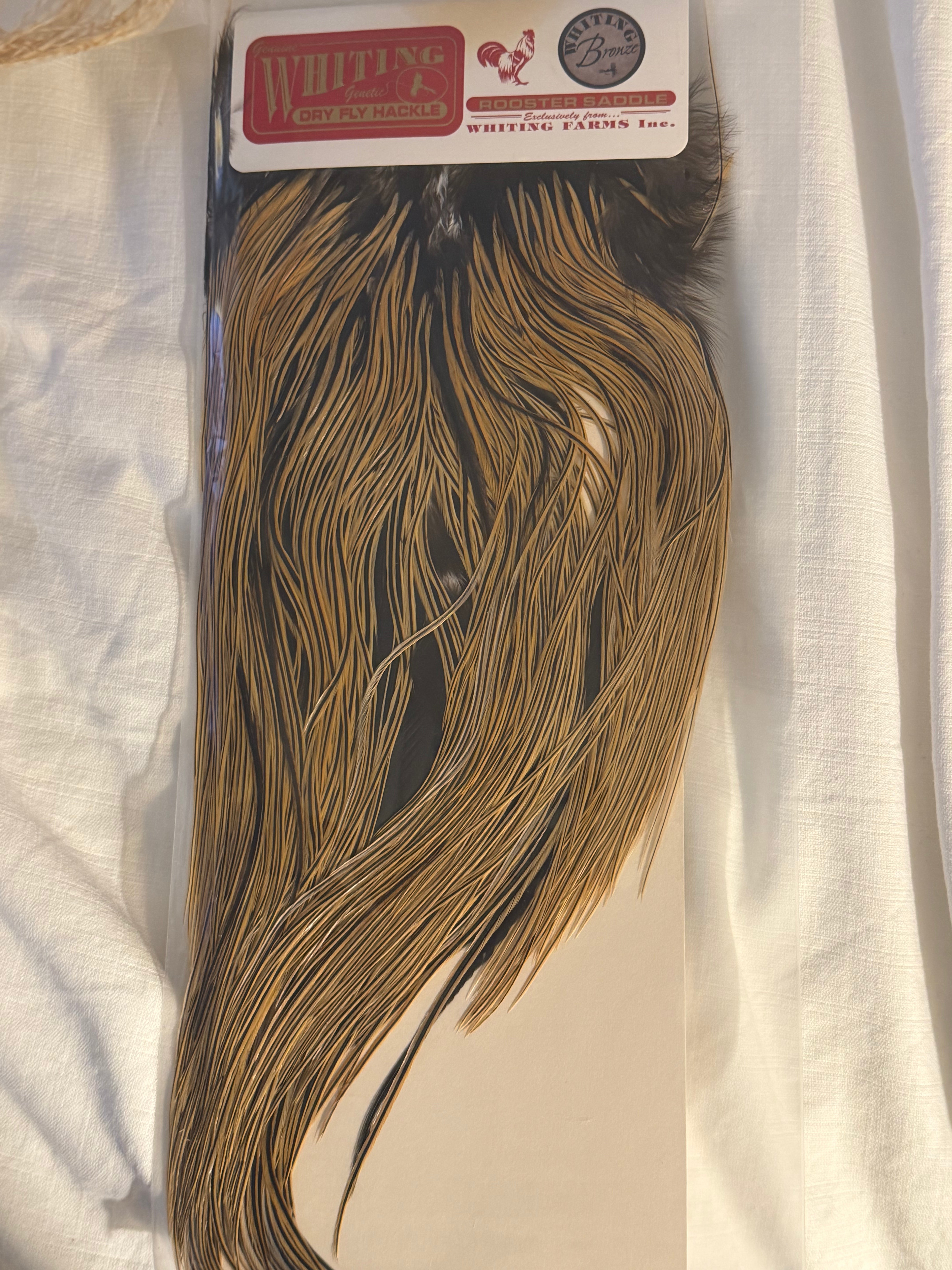 Whiting Dry Fly Hackle Bronze Rooster Saddle