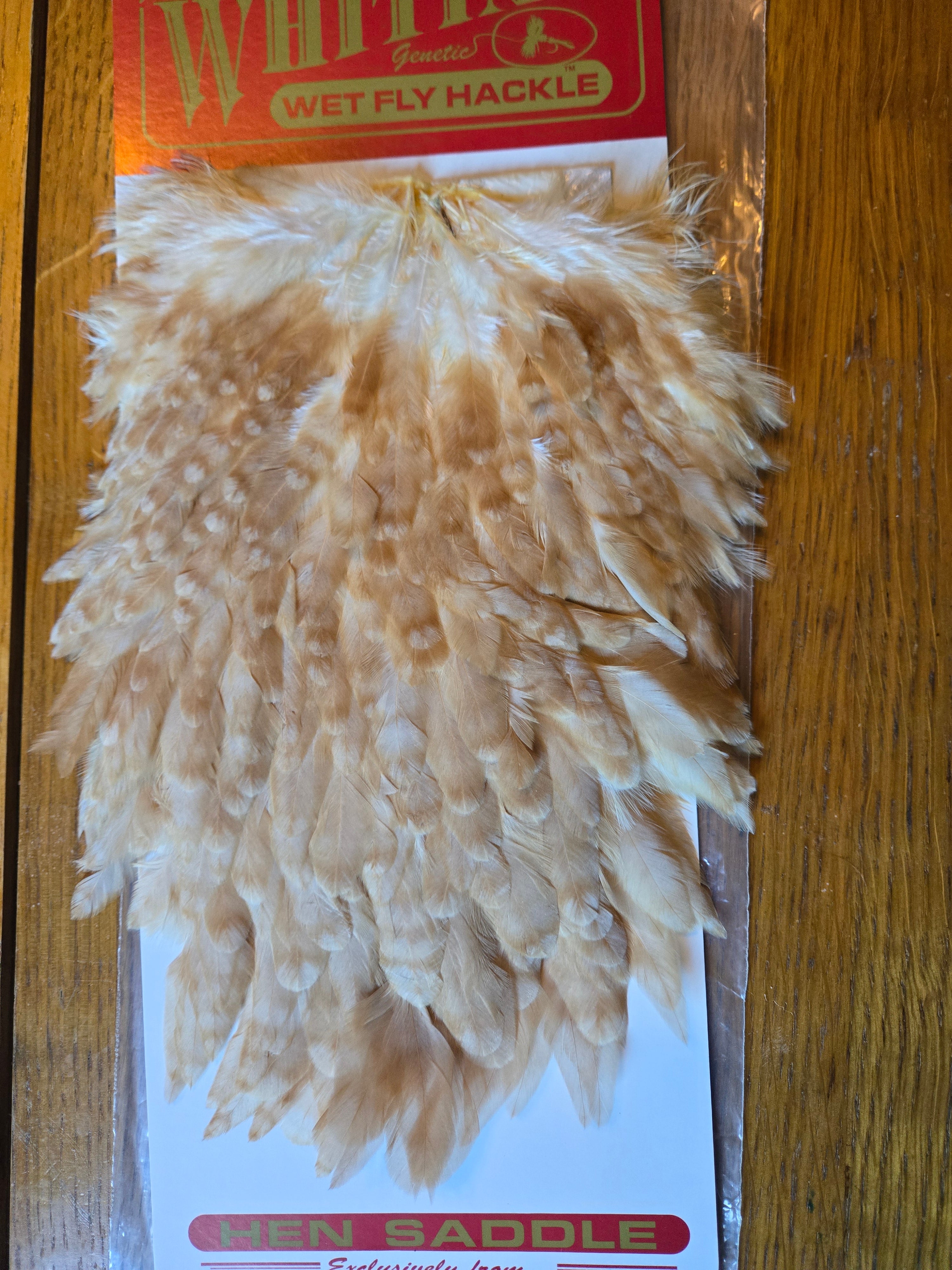 Whiting Wet Fly Hackle - Hen Saddle Medium Ginger (1)