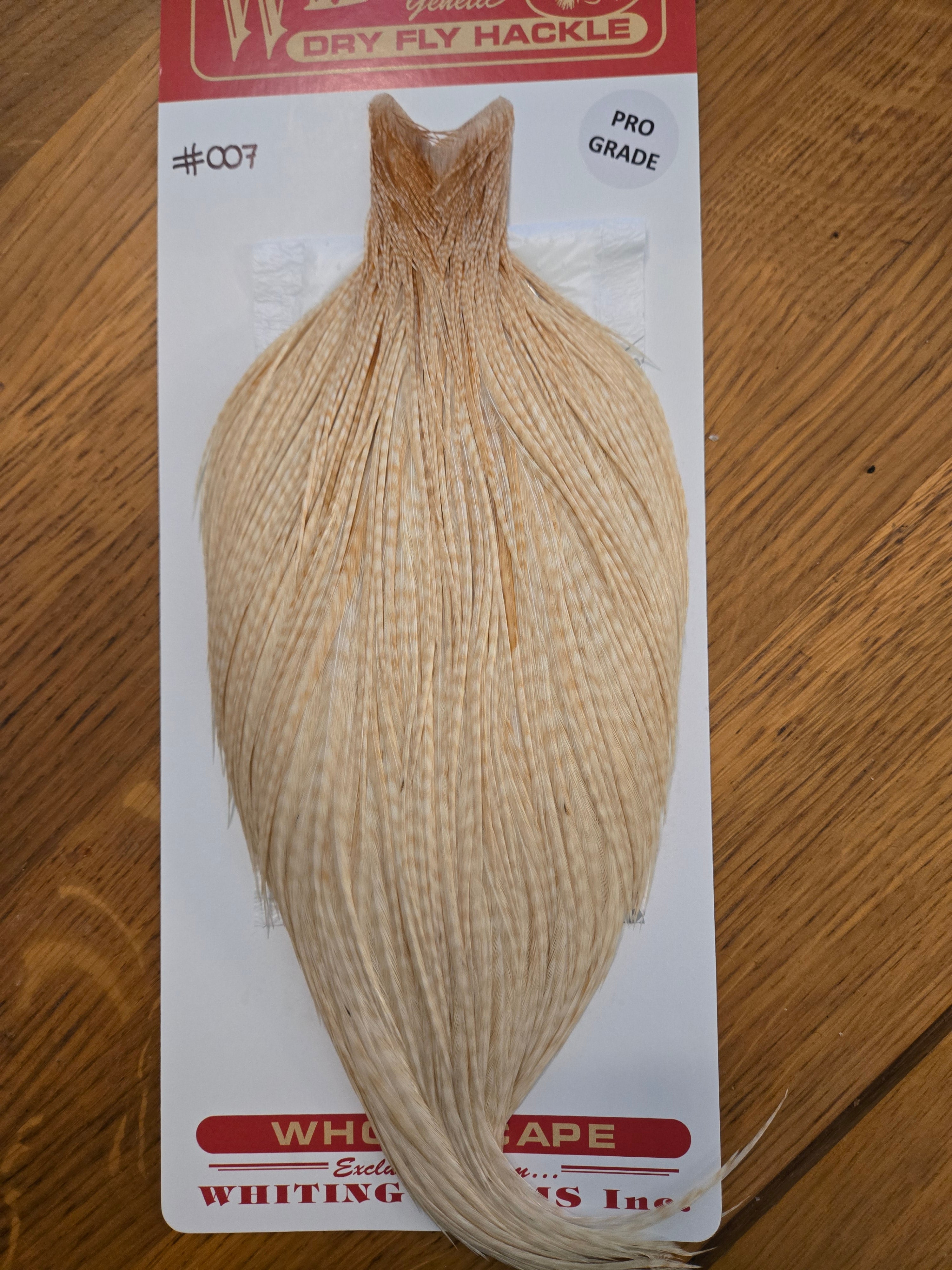 Whiting #007 Dry Fly Hackle - Pro Grade - Barred Medium Ginger